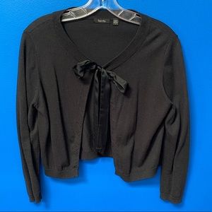 TEENFLO Black L Soft Crop 3/4 Sleeved Sweater